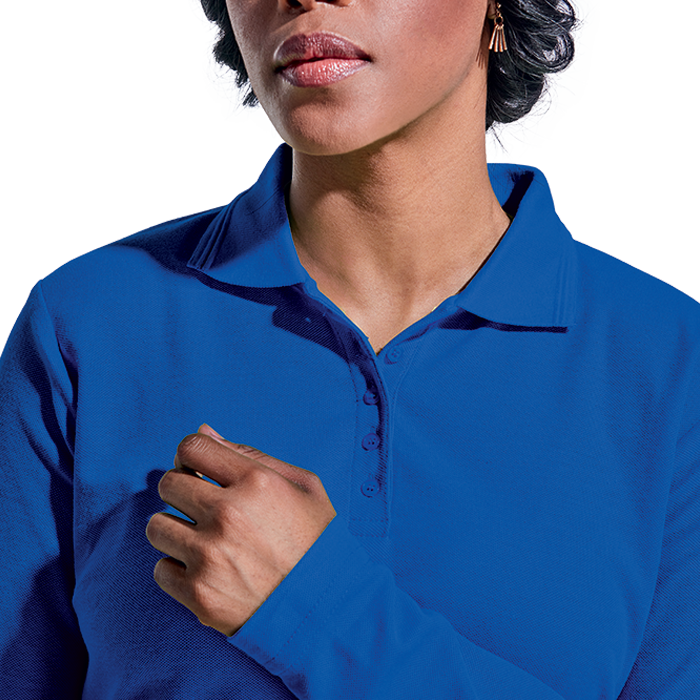 Ladies 175g Pique Knit Long Sleeve Golfer