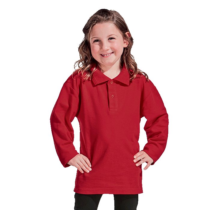 Kids 175g Pique Knit Long Sleeve Golfer
