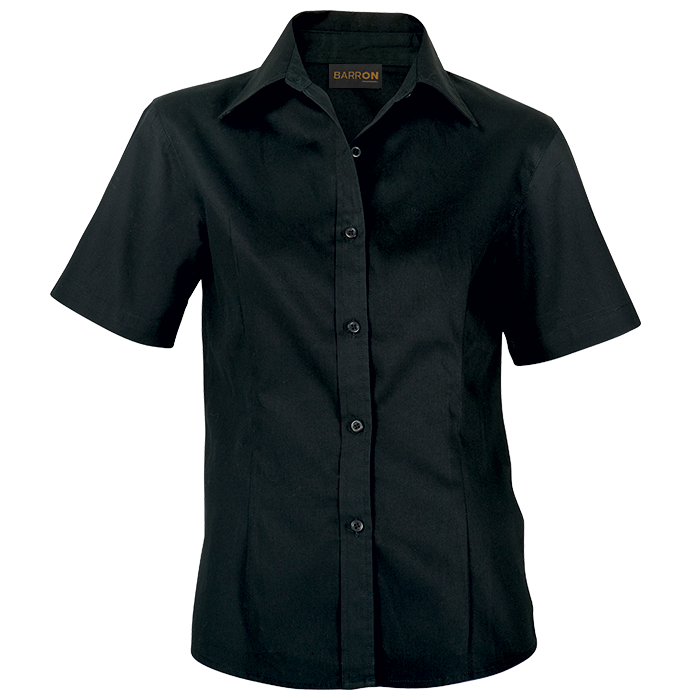 Ladies Brushed Cotton Twill Blouse Short Sleeve