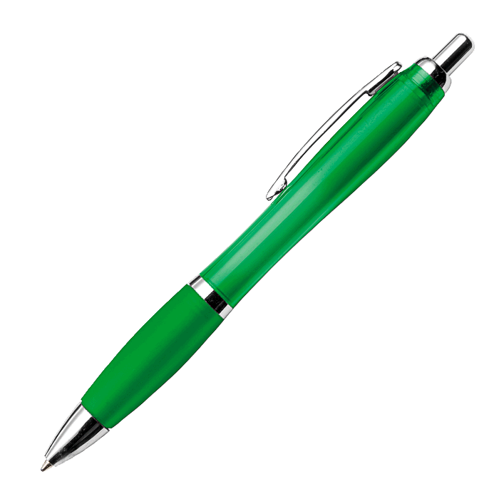 Curved Design Ballpoint Pen with Coloured Barrel