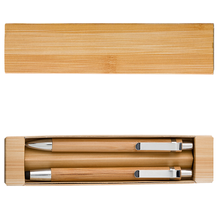 Bamboo Pen and Clutch Pencil Set