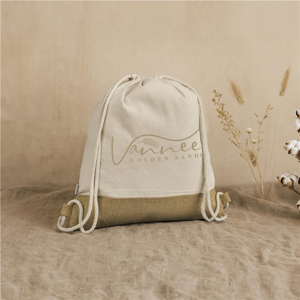 Okiyo Bijin Jute & Cotton Drawstring Bag