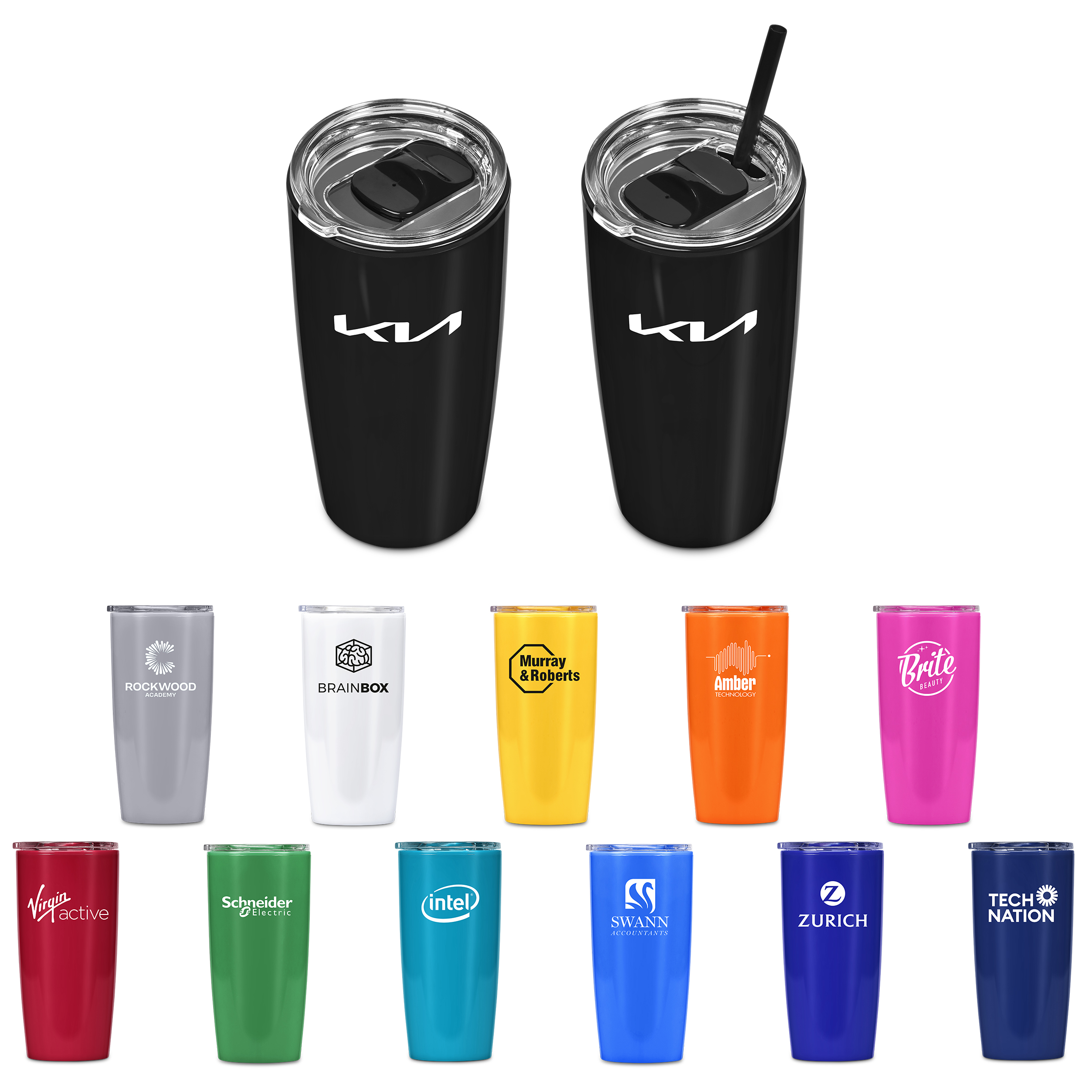 Altitude Daytona Plastic 2-in-1 Double-Wall Tumbler & Straw - 600ml