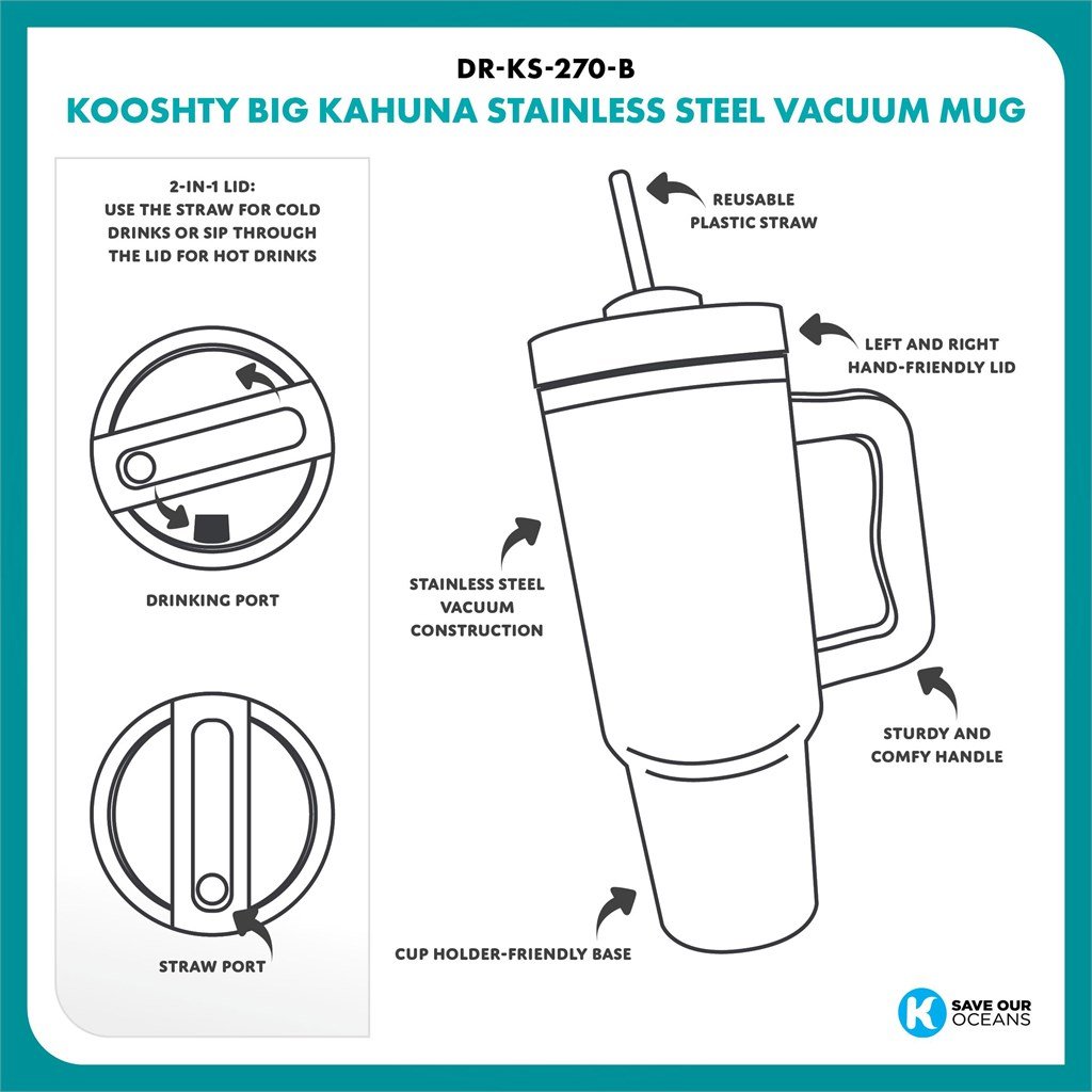 Kooshty Big Kahuna Stainless Steel Vacuum Mug -1.2 Litre