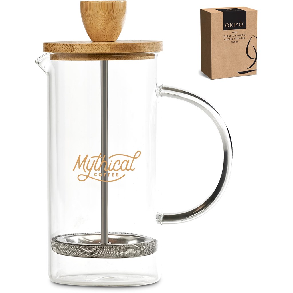 Okiyo Osu Glass & Bamboo Coffee Plunger – 350ml
