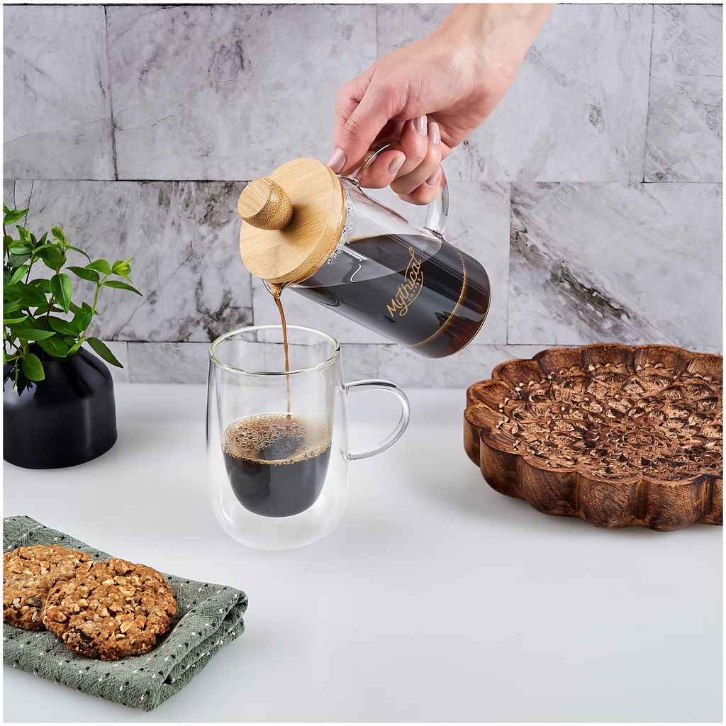 Okiyo Osu Glass & Bamboo Coffee Plunger – 350ml