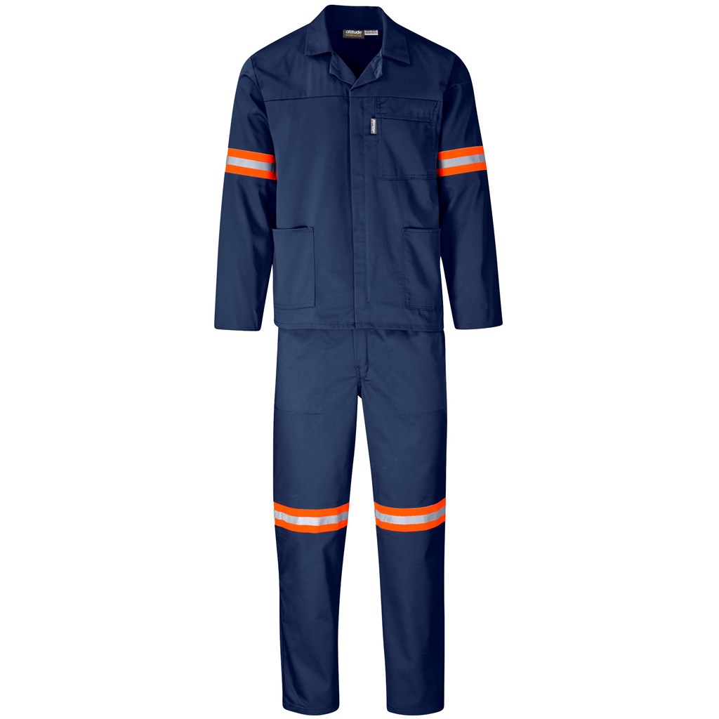 Trade Polycotton Conti Suit – Reflective Arms & Legs – Orange Tape