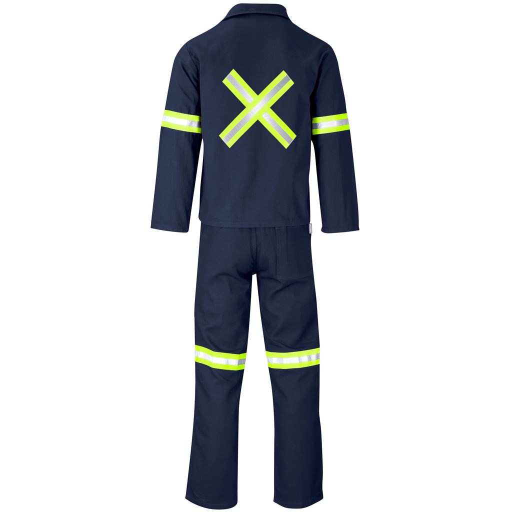 Technician 100% Cotton Conti Suit – Reflective Arms, Legs & Back – Yellow Tape