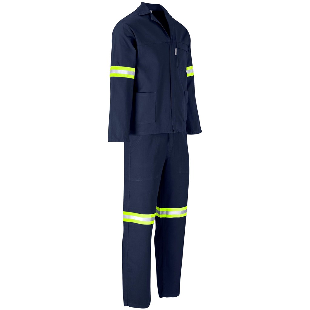 Technician 100% Cotton Conti Suit – Reflective Arms, Legs & Back – Yellow Tape