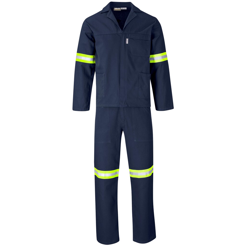 Technician 100% Cotton Conti Suit – Reflective Arms, Legs & Back – Yellow Tape