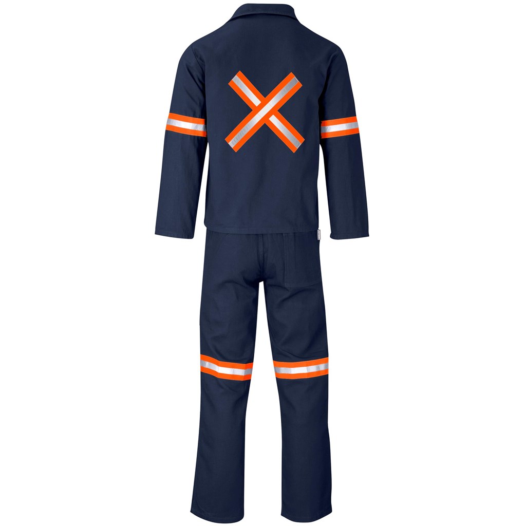 Technician 100% Cotton Conti Suit – Reflective Arms, Legs & Back – Orange Tape