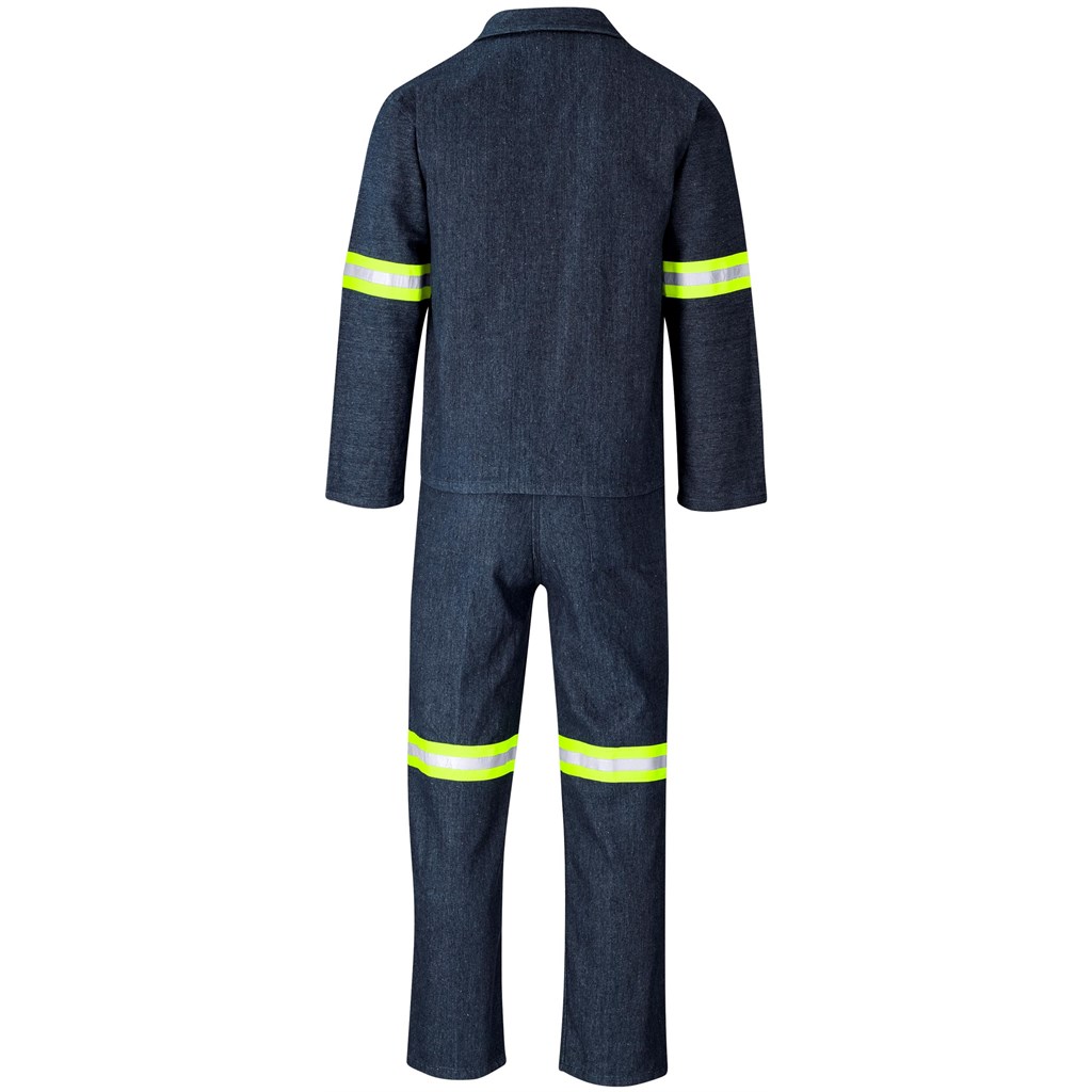 Vintage 100% Cotton Denim Conti Suit – Reflective Arms & Legs – Yellow Tape