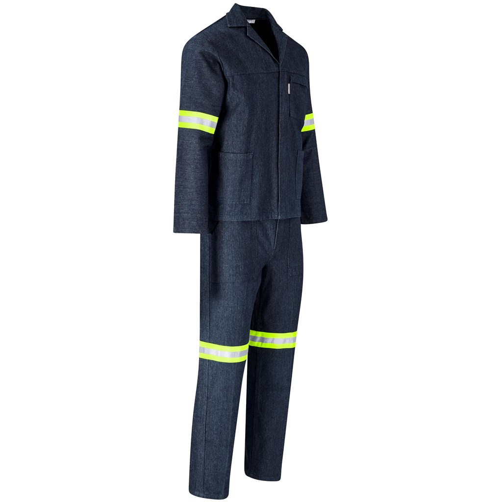 Vintage 100% Cotton Denim Conti Suit – Reflective Arms & Legs – Yellow Tape
