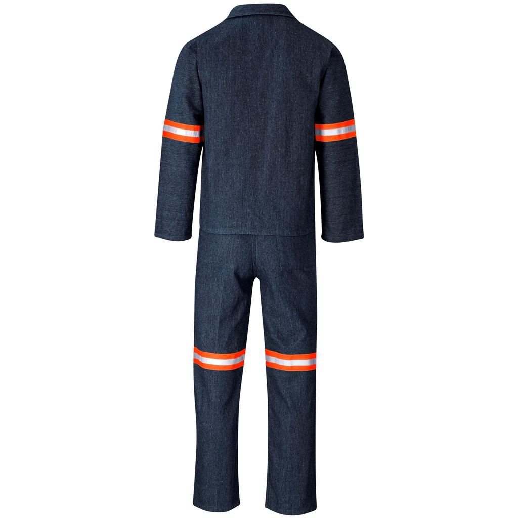 Vintage 100% Cotton Denim Conti Suit – Reflective Arms & Legs – Orange Tape
