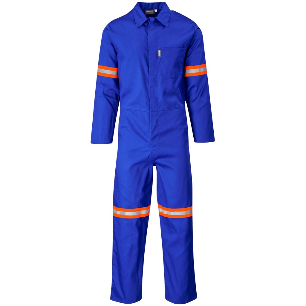 Safety Polycotton Boiler Suit – Reflective Arms & Legs – Orange Tape