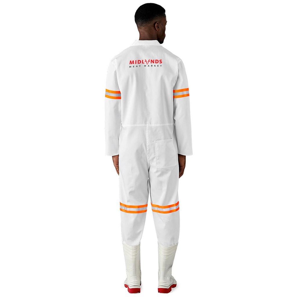 Safety Polycotton Boiler Suit – Reflective Arms & Legs – Orange Tape