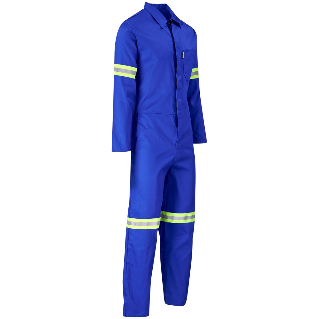 Safety Polycotton Boiler Suit – Reflective Arms Legs & Back – Yellow Tape