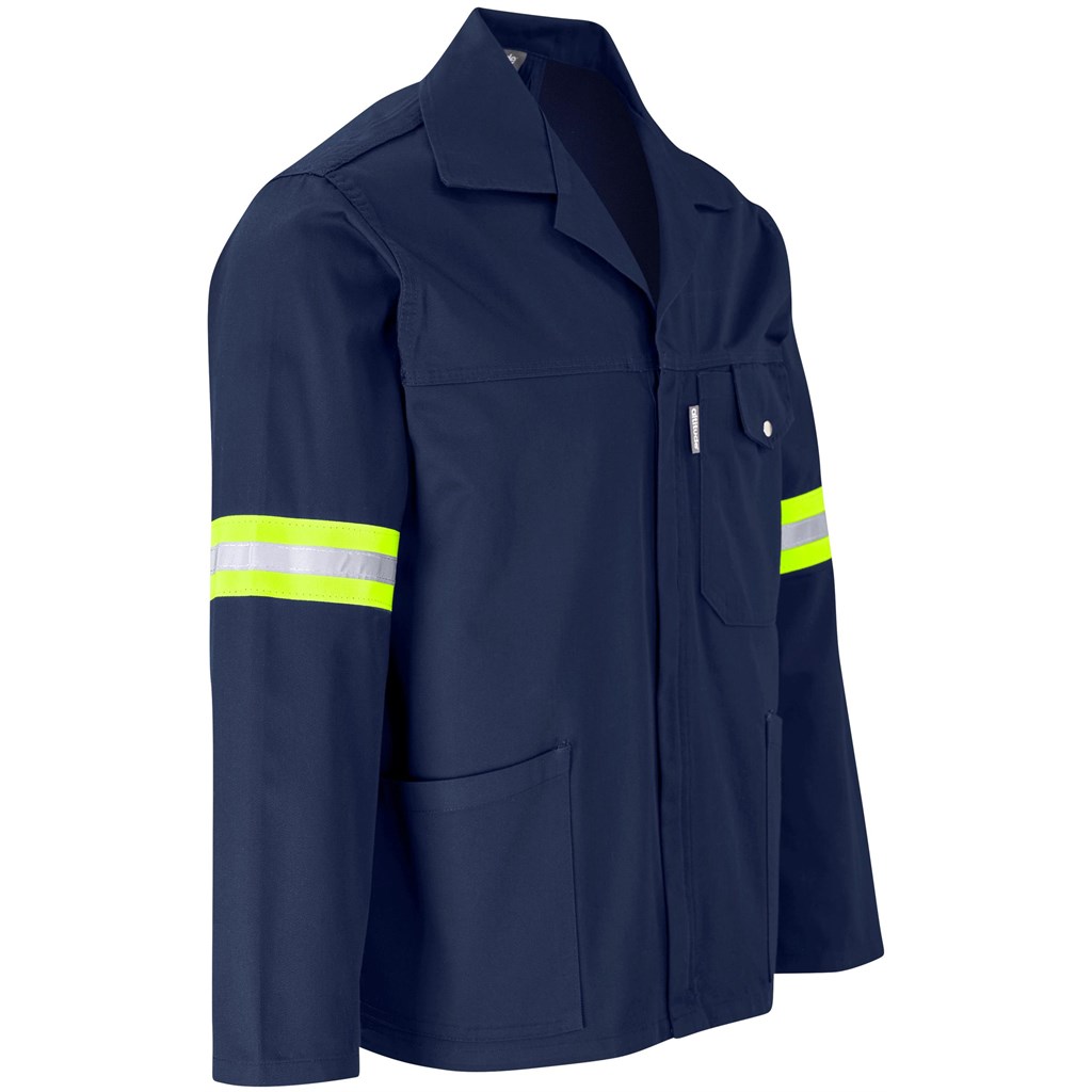 Site Premium Polycotton Jacket – Reflective Arms & Back – Yellow Tape