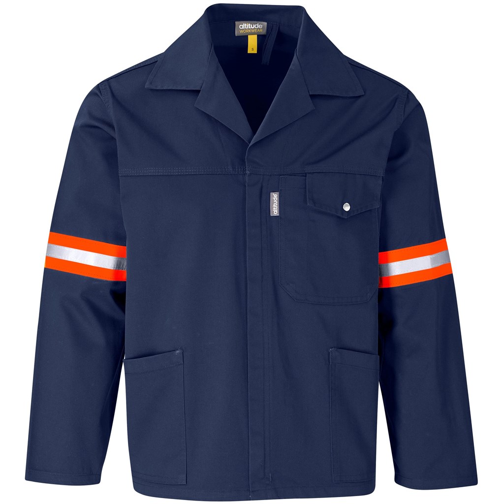 Site Premium Polycotton Jacket – Reflective Arms & Back – Orange Tape