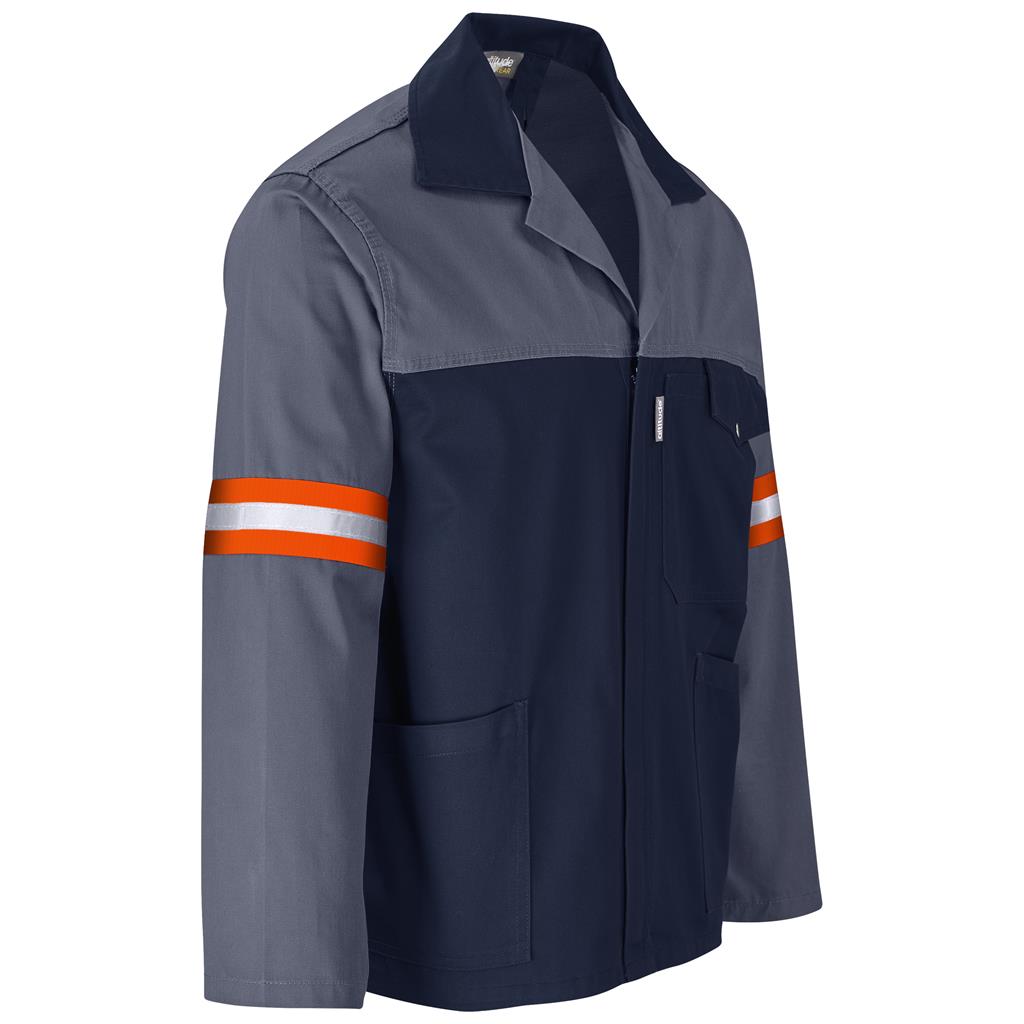 Site Premium Two-Tone Polycotton Jacket – Reflective Arms – Orange Tape