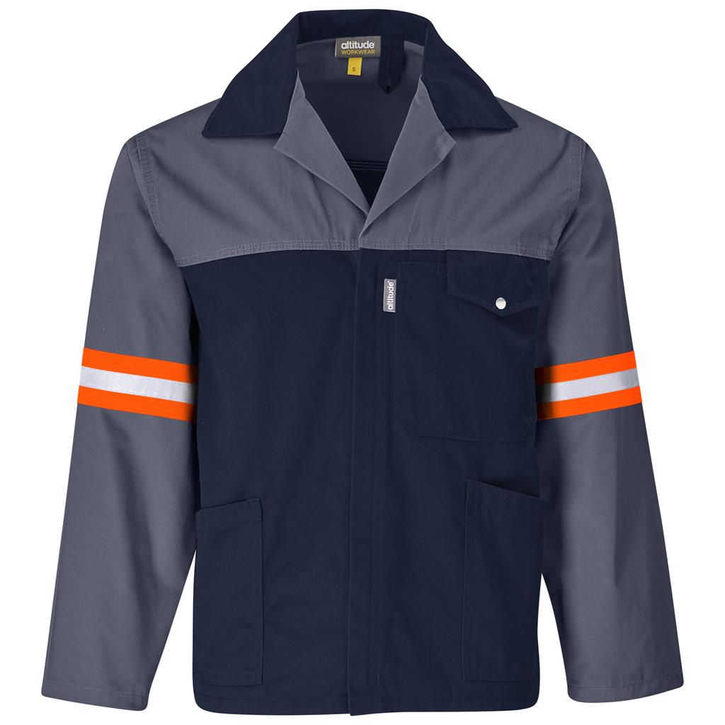Site Premium Two-Tone Polycotton Jacket – Reflective Arms – Orange Tape