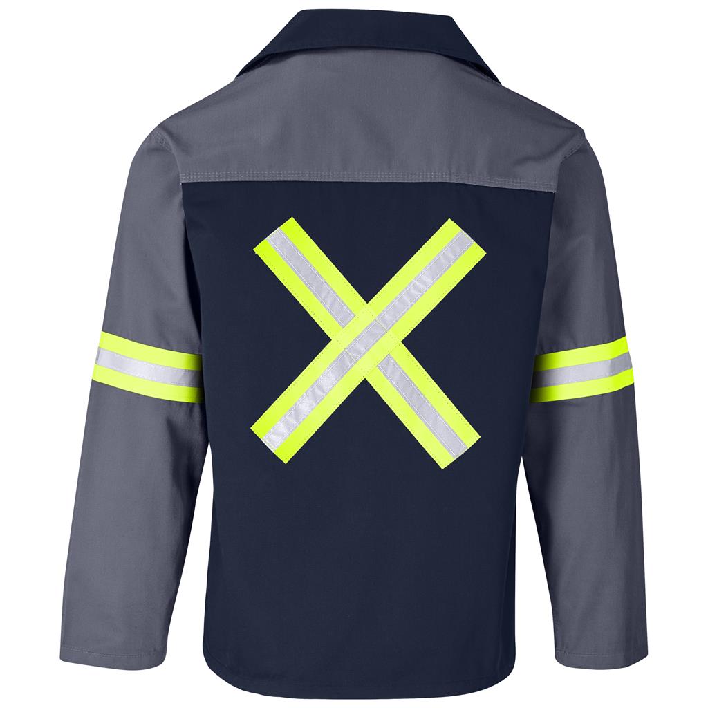 Site Premium Two-Tone Polycotton Jacket – Reflective Arms & Back – Yellow Tape