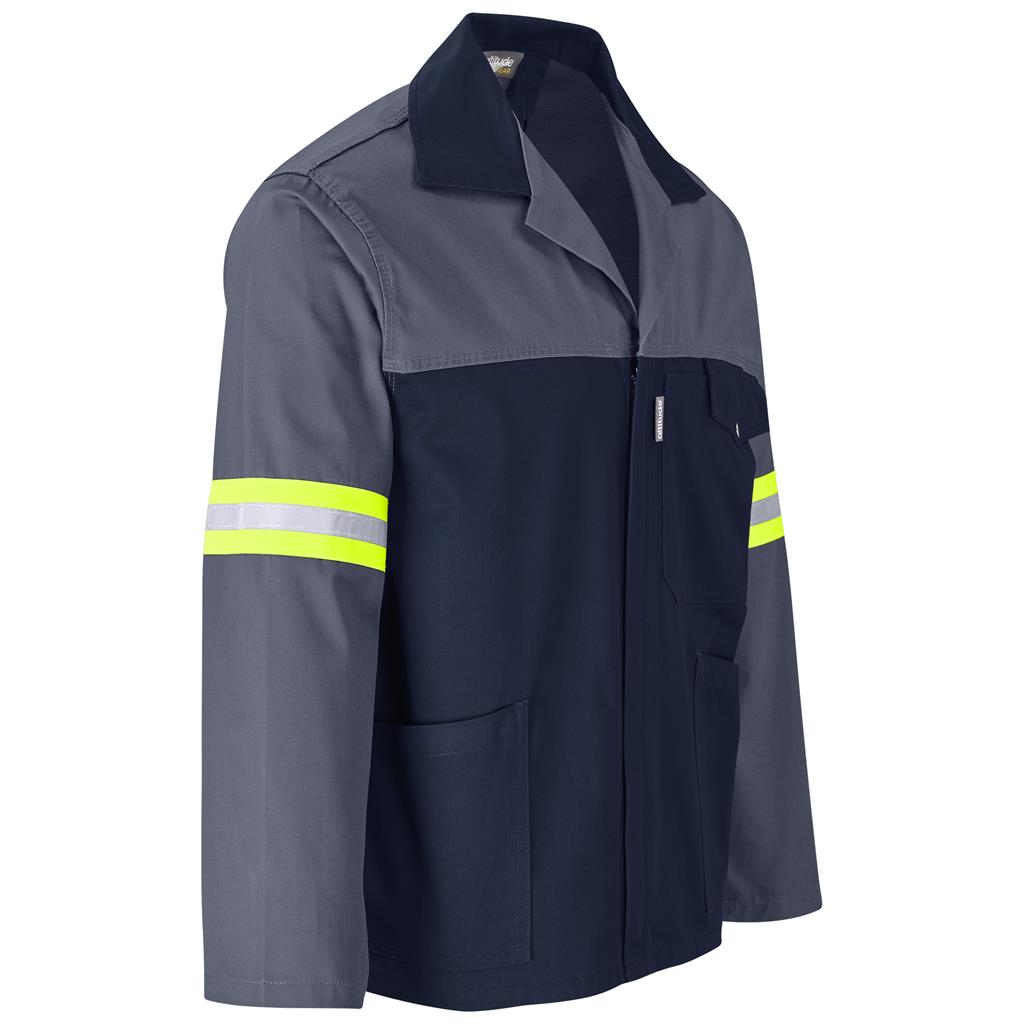 Site Premium Two-Tone Polycotton Jacket – Reflective Arms & Back – Yellow Tape