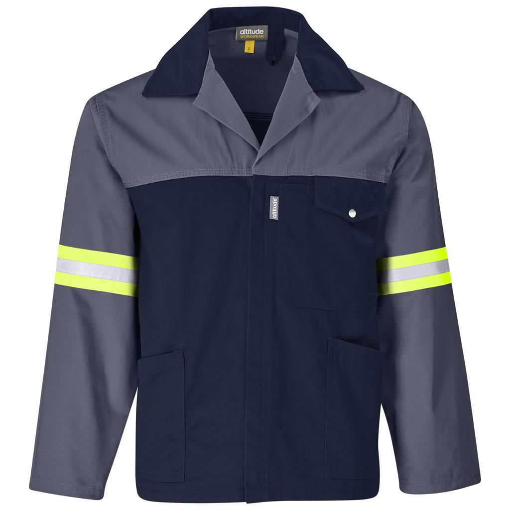 Site Premium Two-Tone Polycotton Jacket – Reflective Arms & Back – Yellow Tape