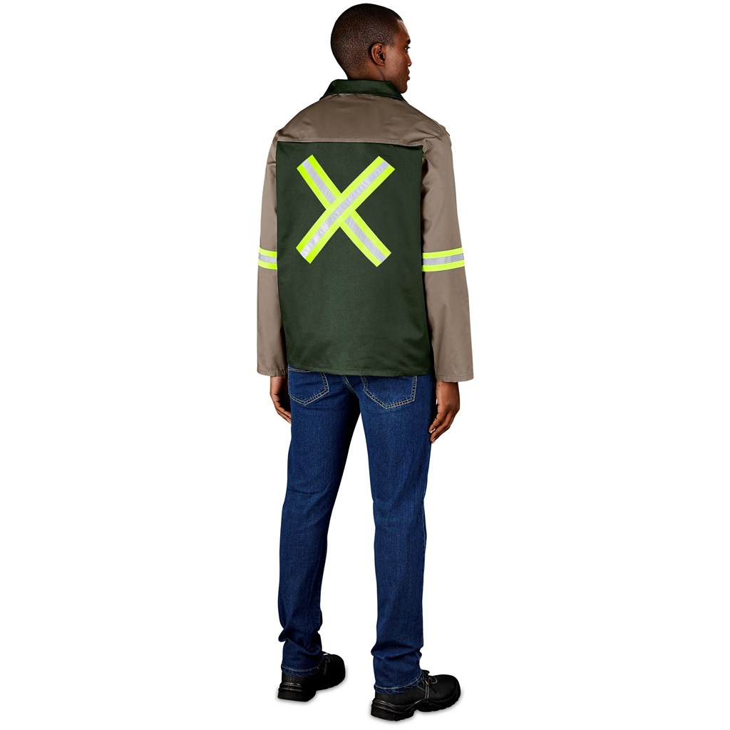 Site Premium Two-Tone Polycotton Jacket – Reflective Arms & Back – Yellow Tape