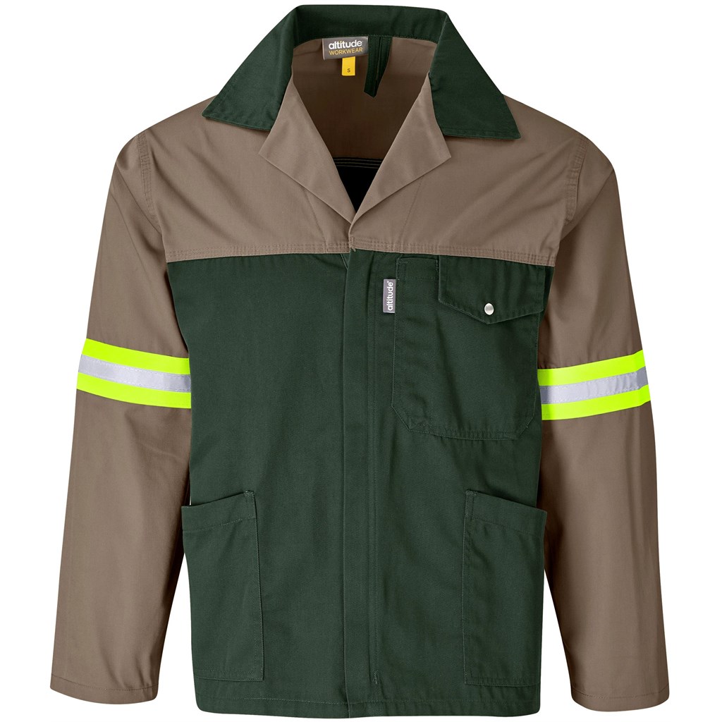 Site Premium Two-Tone Polycotton Jacket – Reflective Arms & Back – Yellow Tape