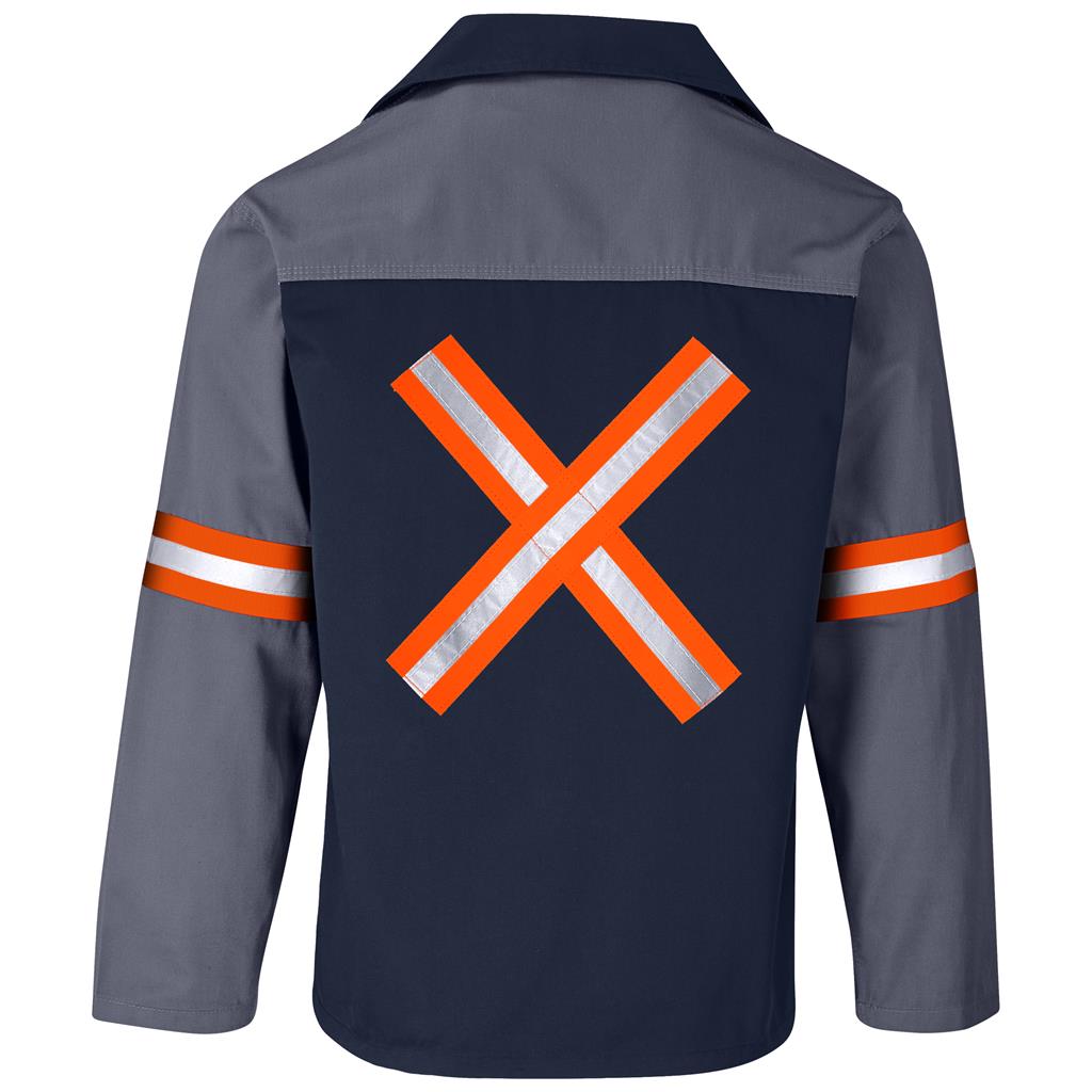 Site Premium Two-Tone Polycotton Jacket – Reflective Arms & Back – Orange Tape