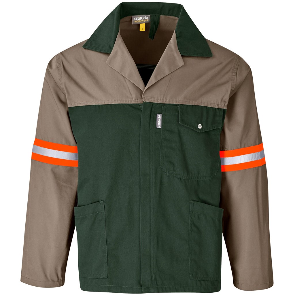Site Premium Two-Tone Polycotton Jacket – Reflective Arms & Back – Orange Tape
