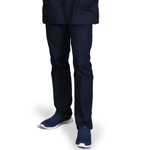 Navy healthcare trousers shown from the front.