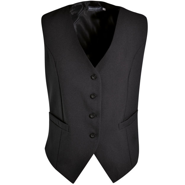 Black women’s waistcoat for corporate uniforms.