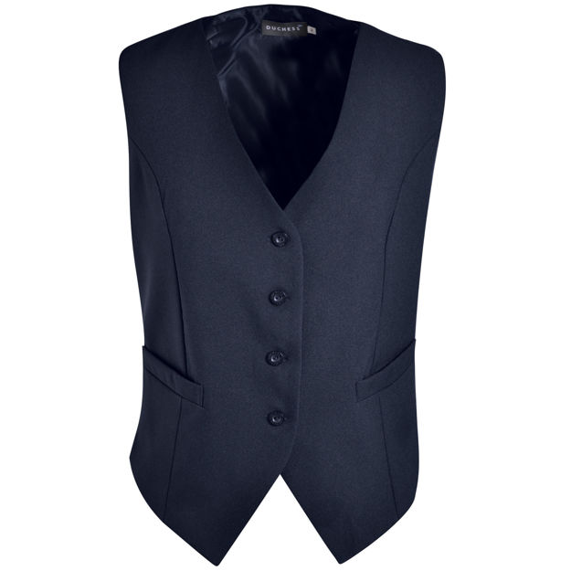 Navy women’s waistcoat for professional uniforms.