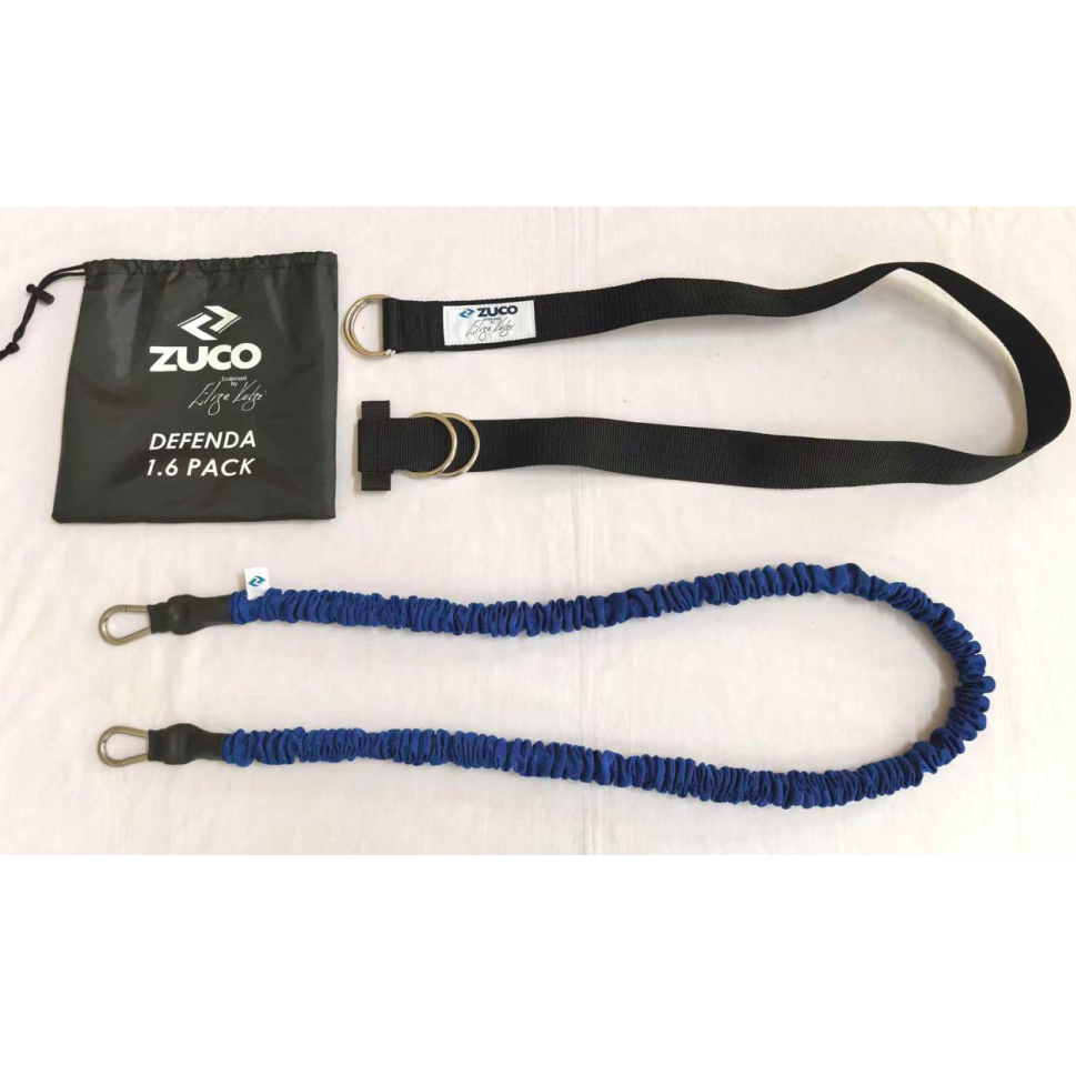 Black and white resistance training straps with handles.