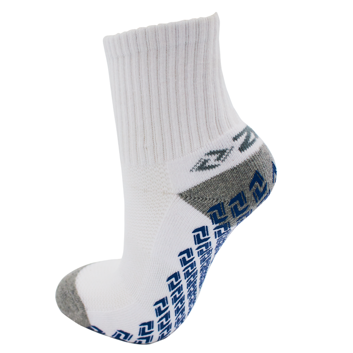 White crew sports sock with Zuco branding
