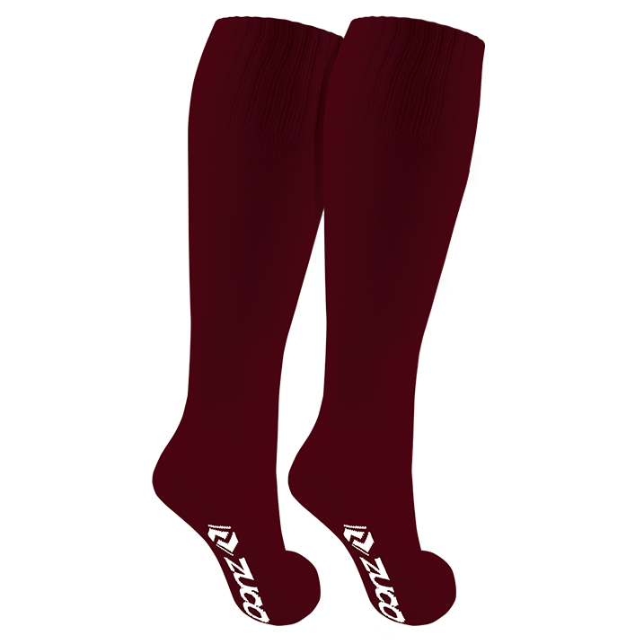 Maroon sports sock shown from the front.