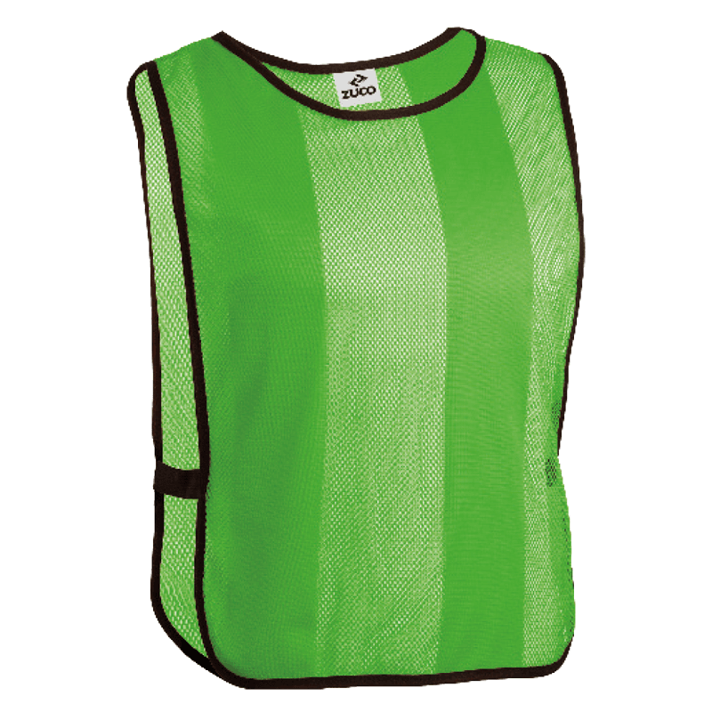 Green training bib for team sports.