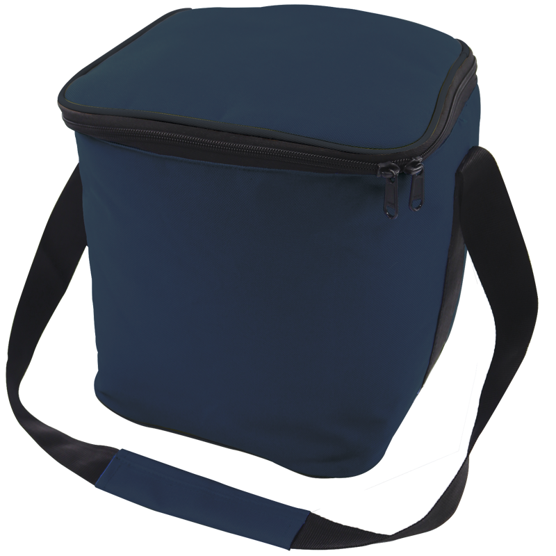Navy rectangular sports shoulder bag with adjustable strap.