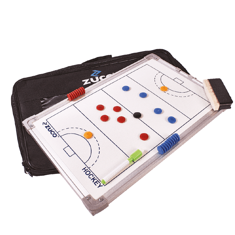 Portable sports coaching board with field markings.