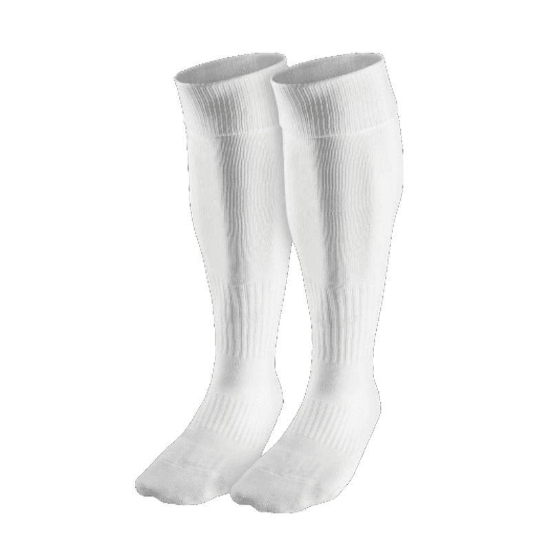 White knee-high sports socks.