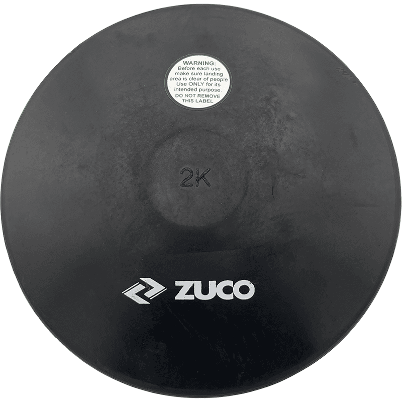 Black 2 kg weight plate for strength workouts.