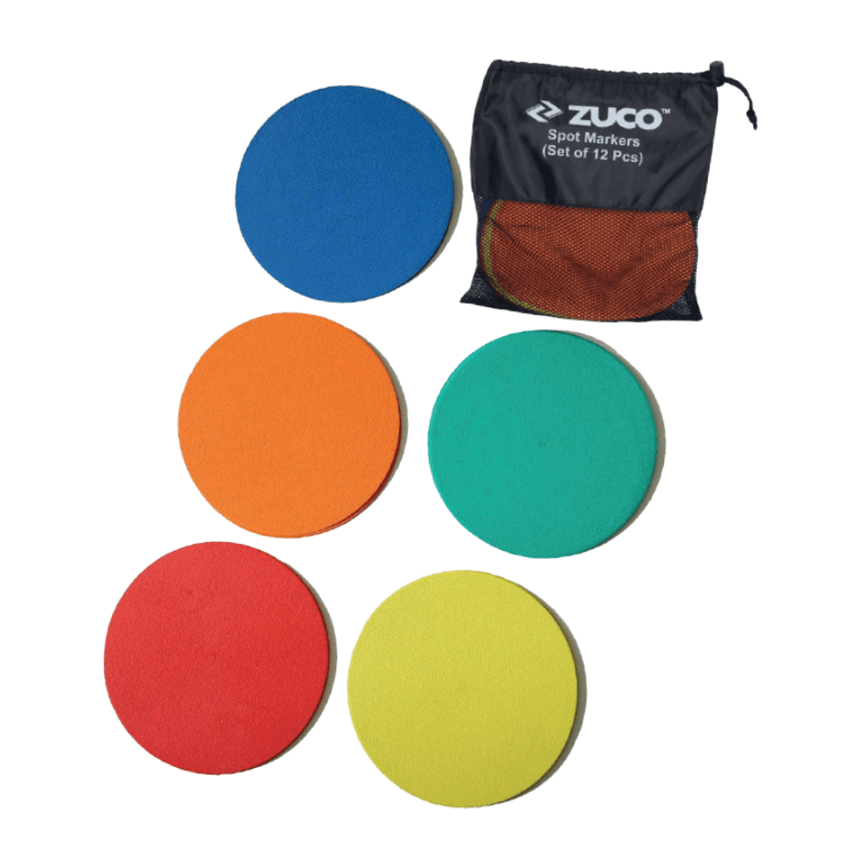 Assorted coloured soft training balls with storage pouch.