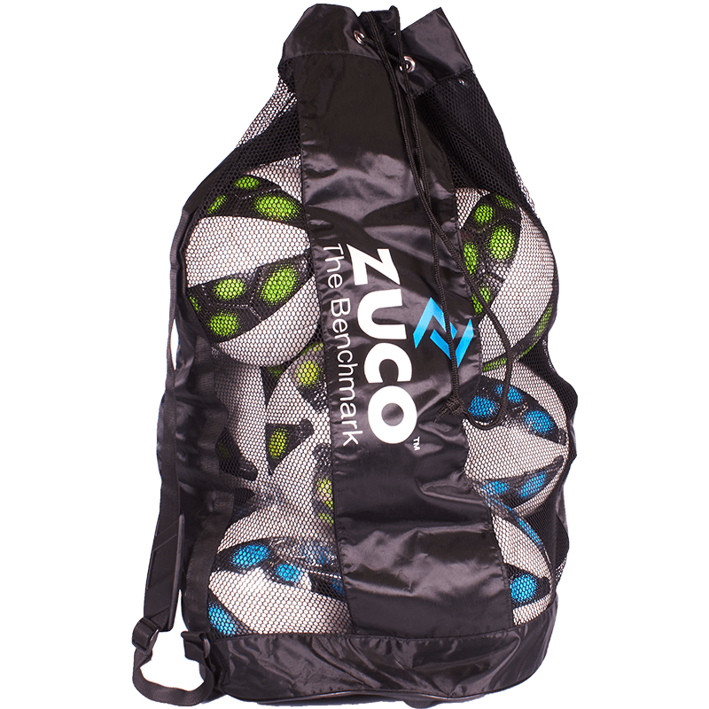 Black and grey sports equipment bag with reflective detailing.