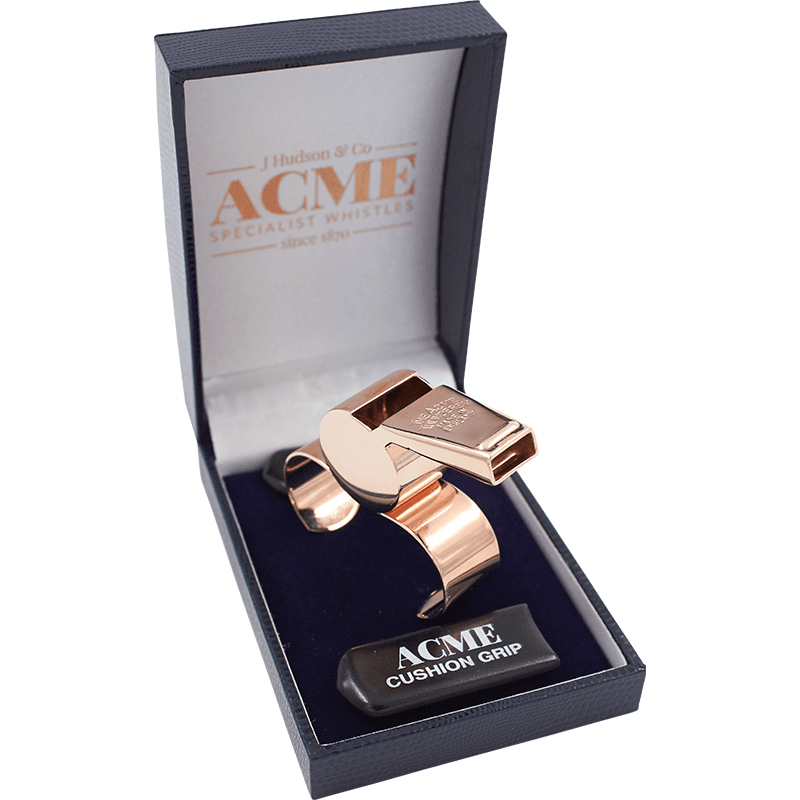 ACME whistle packaged in a presentation box.
