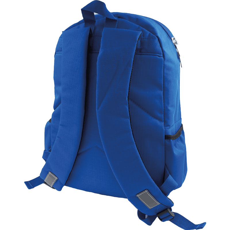 Royal blue sports backpack with padded shoulder straps.