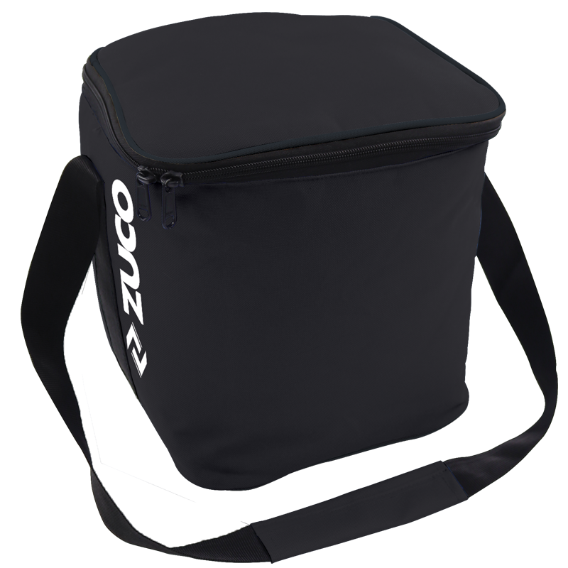 Black Zuco shoulder bag with flap closure.