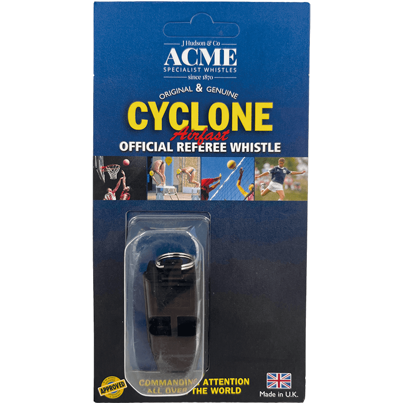 ACME Cyclone whistle in branded packaging.