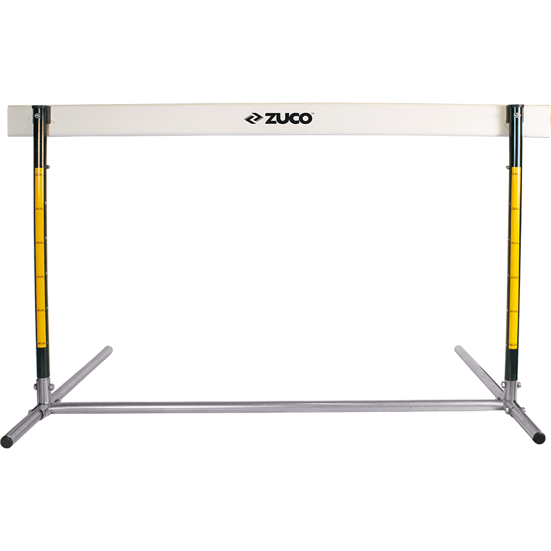 White and yellow portable sports frame.